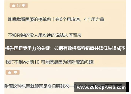 提升国足竞争力的关键：如何有效提高容错率并降低失误成本